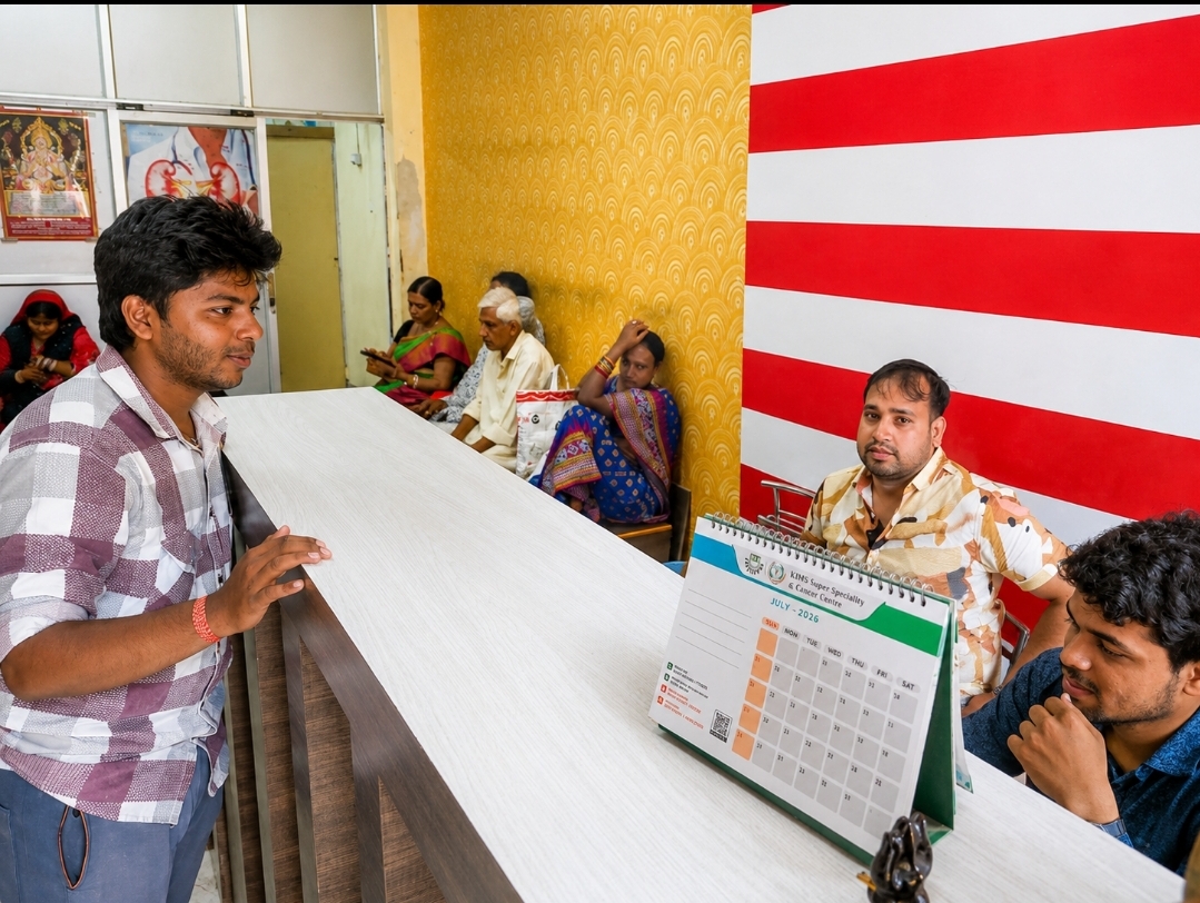 Reception and waiting area at Clinic Shakti with patients